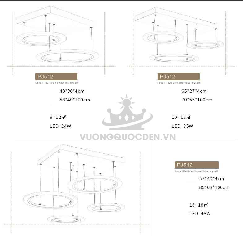 Đèn thả LED phòng khách nghệ thuật PJ512-4